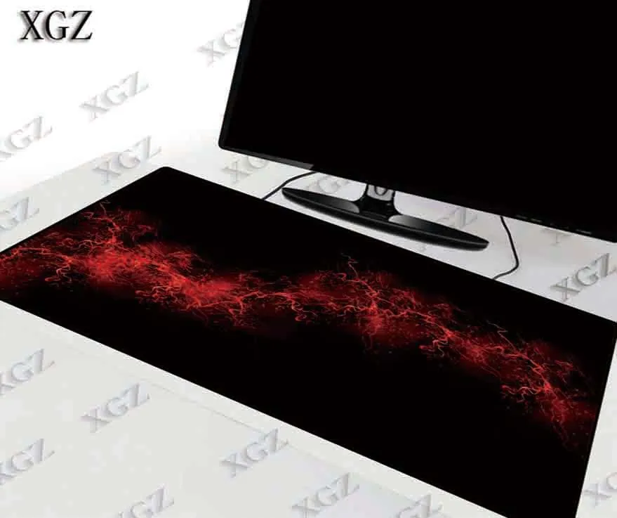 Коврик для мыши XGZ с красными линиями большой игровой компьютерный коврик