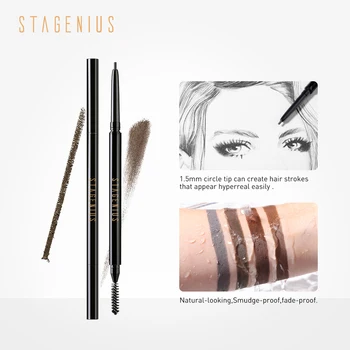 

superfine Double ended eyebrow pencil Waterproof Microblading Eyebrow Tattoo Ink Pen Ultra-thin Carving Eye brow pen