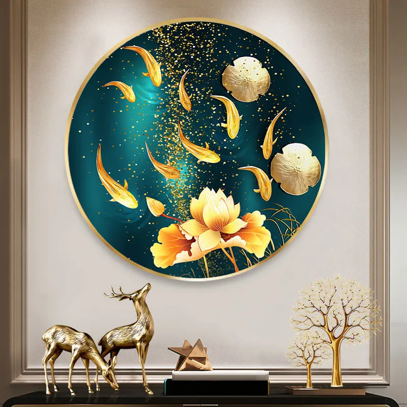 Meian Golden Nine Fish Lotus Animal Printed Canvas 11CT Cross Stitch Kit DIY Embroidery Patterns DMC Threads Sewing Handicraft |
