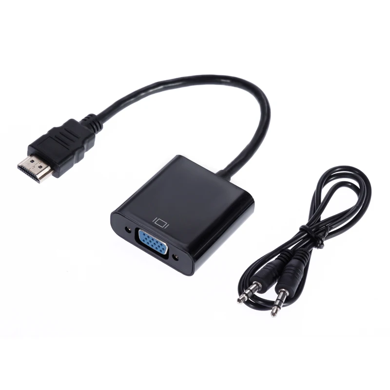 HDMI в VGA адаптер мужской в Famale конвертер адаптер 1080P цифро-аналоговый видео аудио для ПК ноутбук планшет - Цвет: Audio but no power