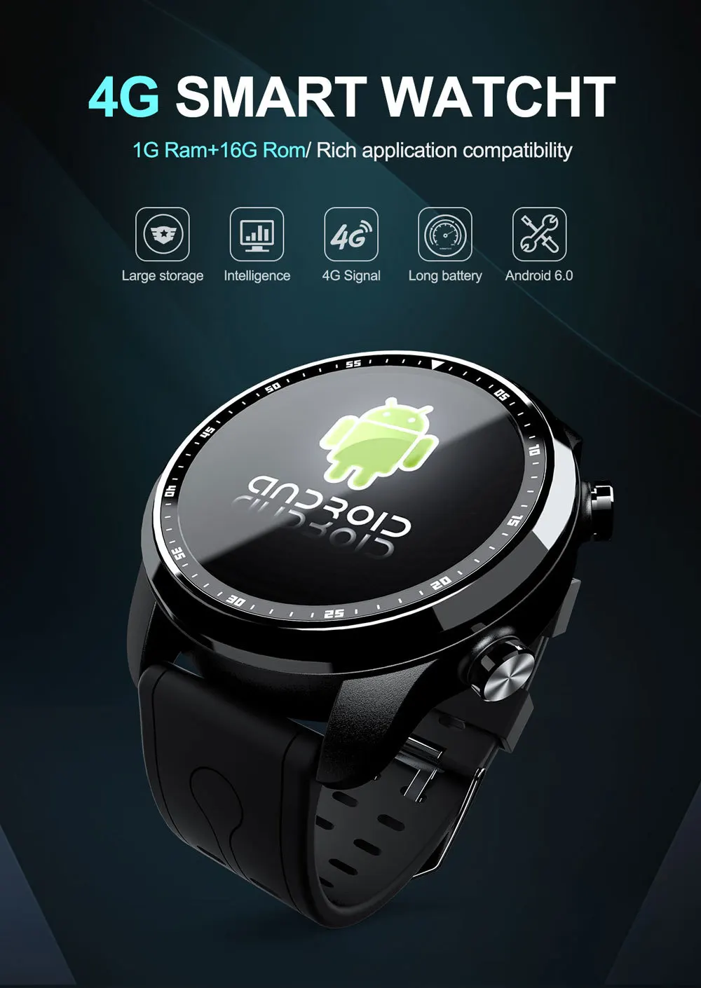 4G Smartwatch телефон 1,3 дюймов Android 6,0 MTK 6737 спортивный фитнес-браслет для упражнений 1,2 ГГц 1 ГБ ОЗУ 16 Гб ПЗУ 620 мАч Смарт-часы