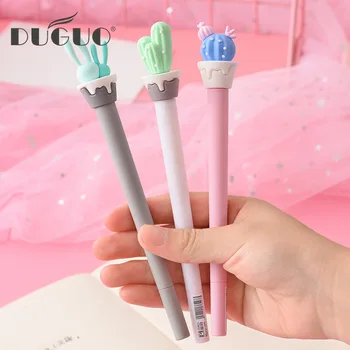 

DUGUO cute stationery super cute 0.5mm gel pen simple creative cartoon pink cactus pen kawaii stationery random style