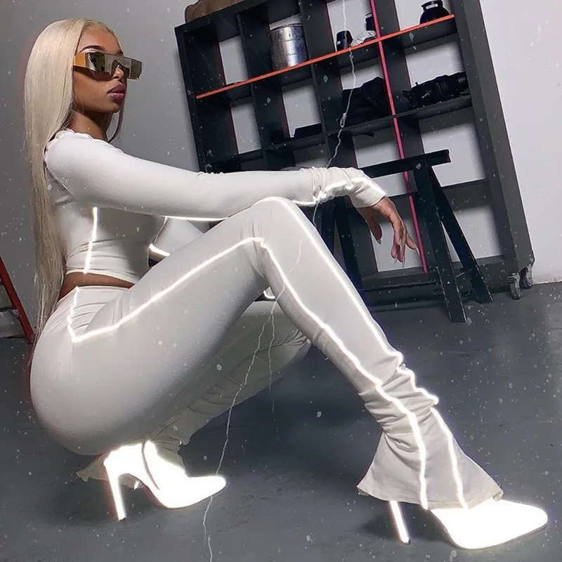 F plus R светоотражающий полосатый лоскутный спортивный костюм для фитнеса Женский