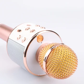 

Microphone WS 858 Portable Wireless Bluetooth Singing Microphone Handheld Smartphone Speaker Mic for Home KTV Outdoor Party