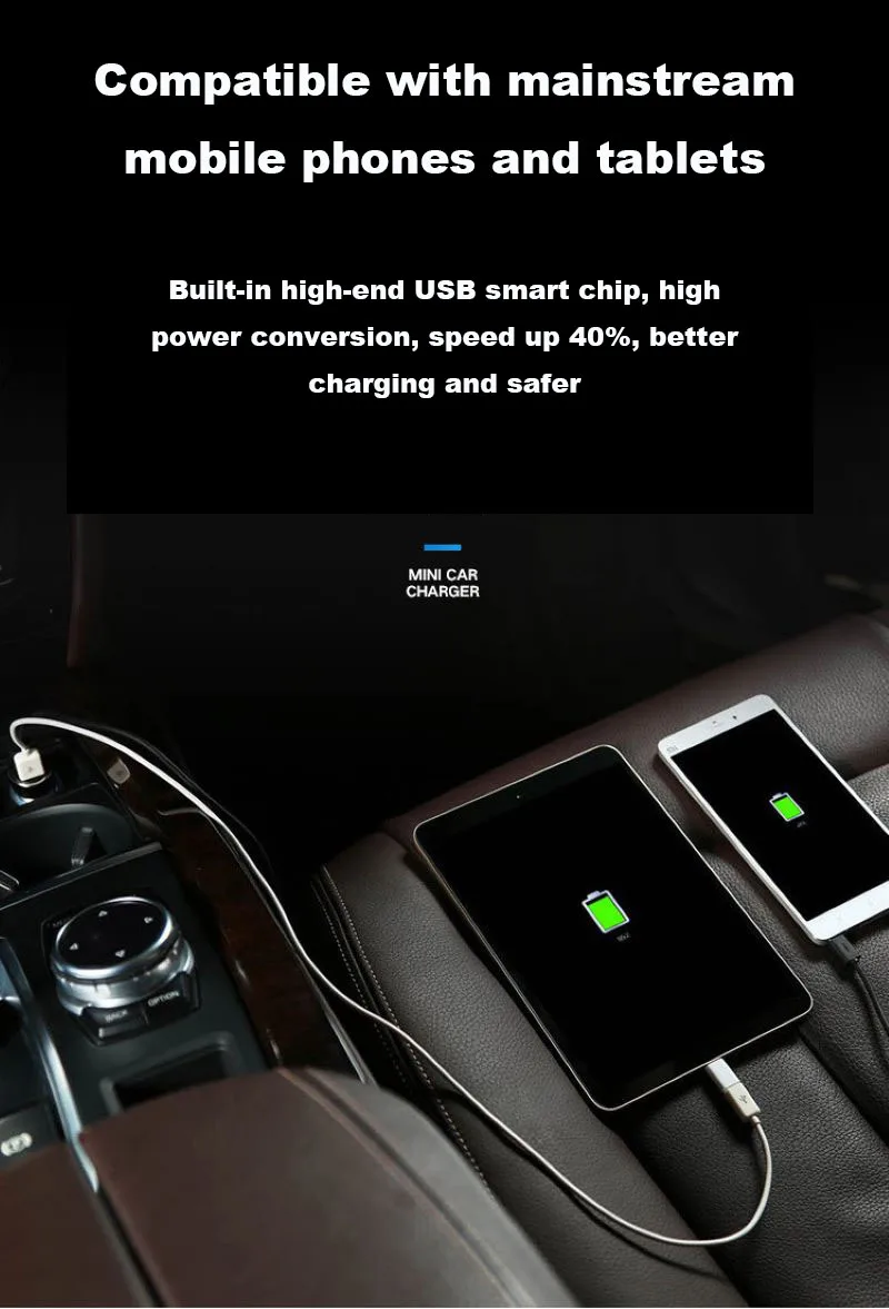 Автомобильное зарядное устройство с двумя USB портами QC3.0A|Зажигалка| |