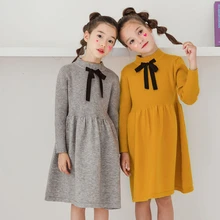 Свитера; платья для девочек; Зима г.; рождественское платье; Одежда для девочек; детское платье; осенне-весенние вязаные свитера; одежда для детей-подростков