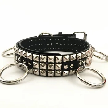 

Rock Band Music Performance Punk Pyramid Studded Metal Ring Circle Attached Goths Leather Belt