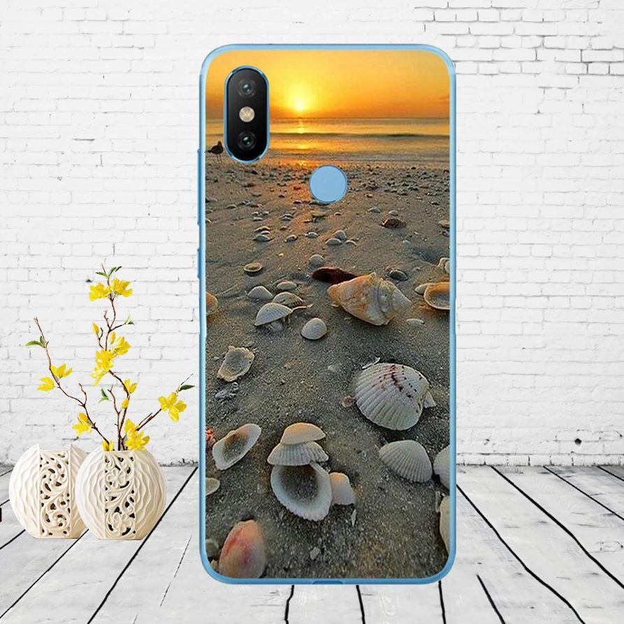 234DD summer Beach Scene at Sunset on sea Palm Soft Silicone Cover Case for Xiaomi Redmi 6 6a mi 8 a2 lite note 5 6 pro 7 case xiaomi leather case glass Cases For Xiaomi