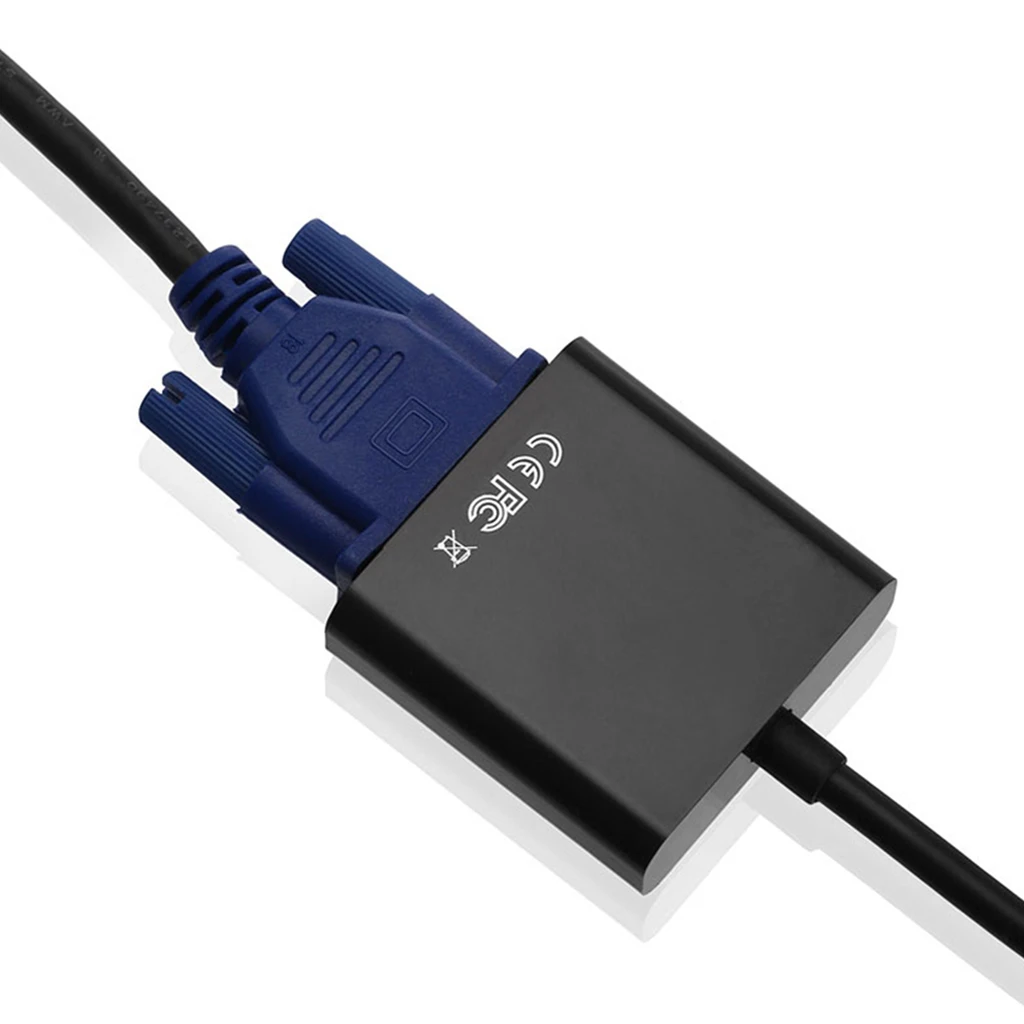 Адаптер переходник 1080p HDMI Male VGA Female аудиокабель 3 5 мм черный для HD мониторов или
