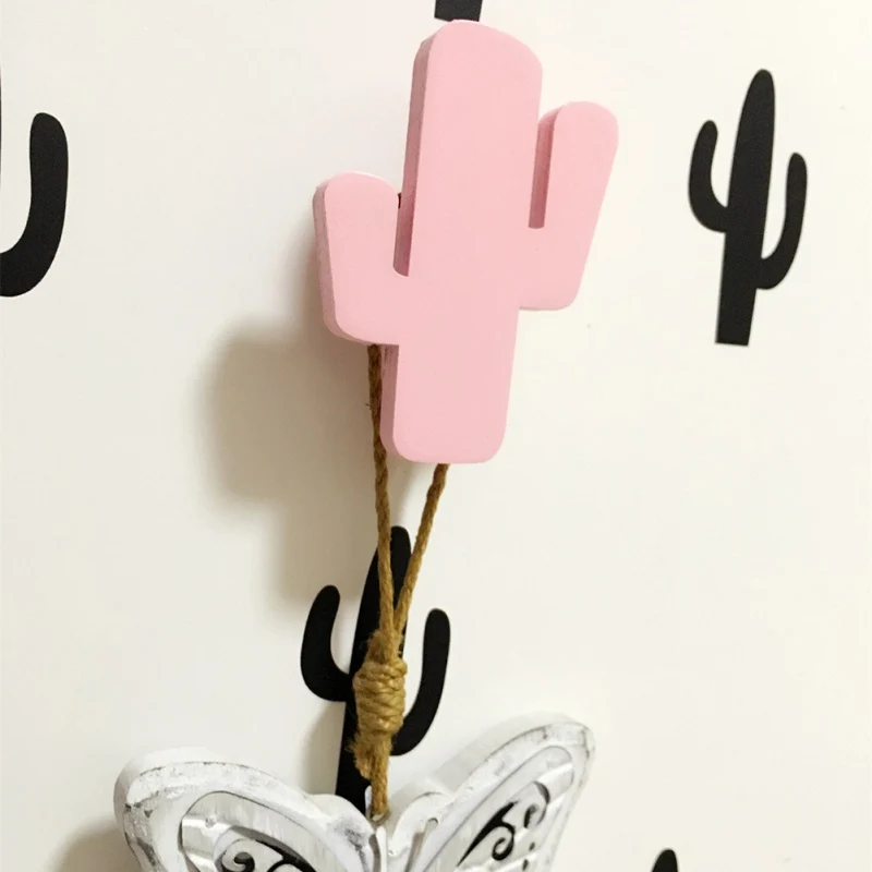 Скандинавские настенные крючки для одежды облака кактус дизайн Детская Наклейка на стену в комнату украшение вешалка для одежды - Цвет: EP