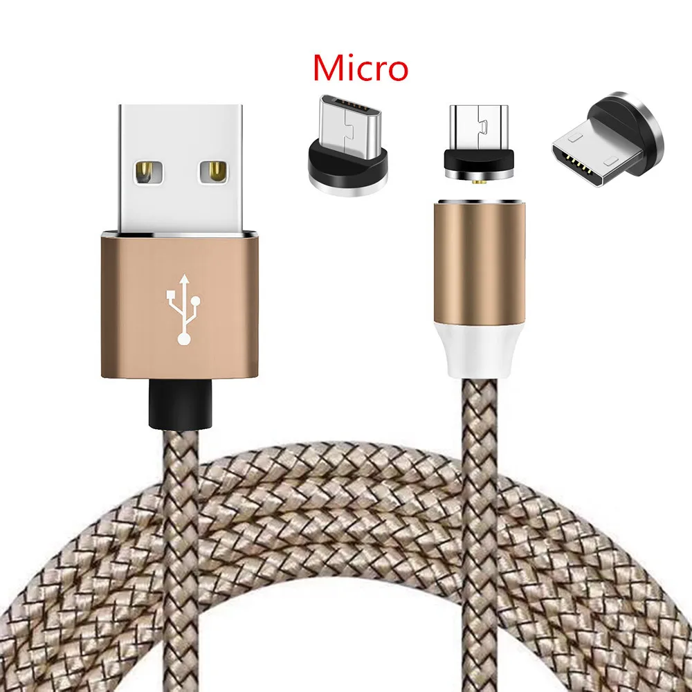 Магнитный Micro USB кабель для samsung Galaxy S7 J3 J5 J7 htc Desire 10 Lifestyle 12 530 android мобильного телефона QC 3,0 USB быстрое зарядное устройство - Тип штекера: Only Gold 1M Cable