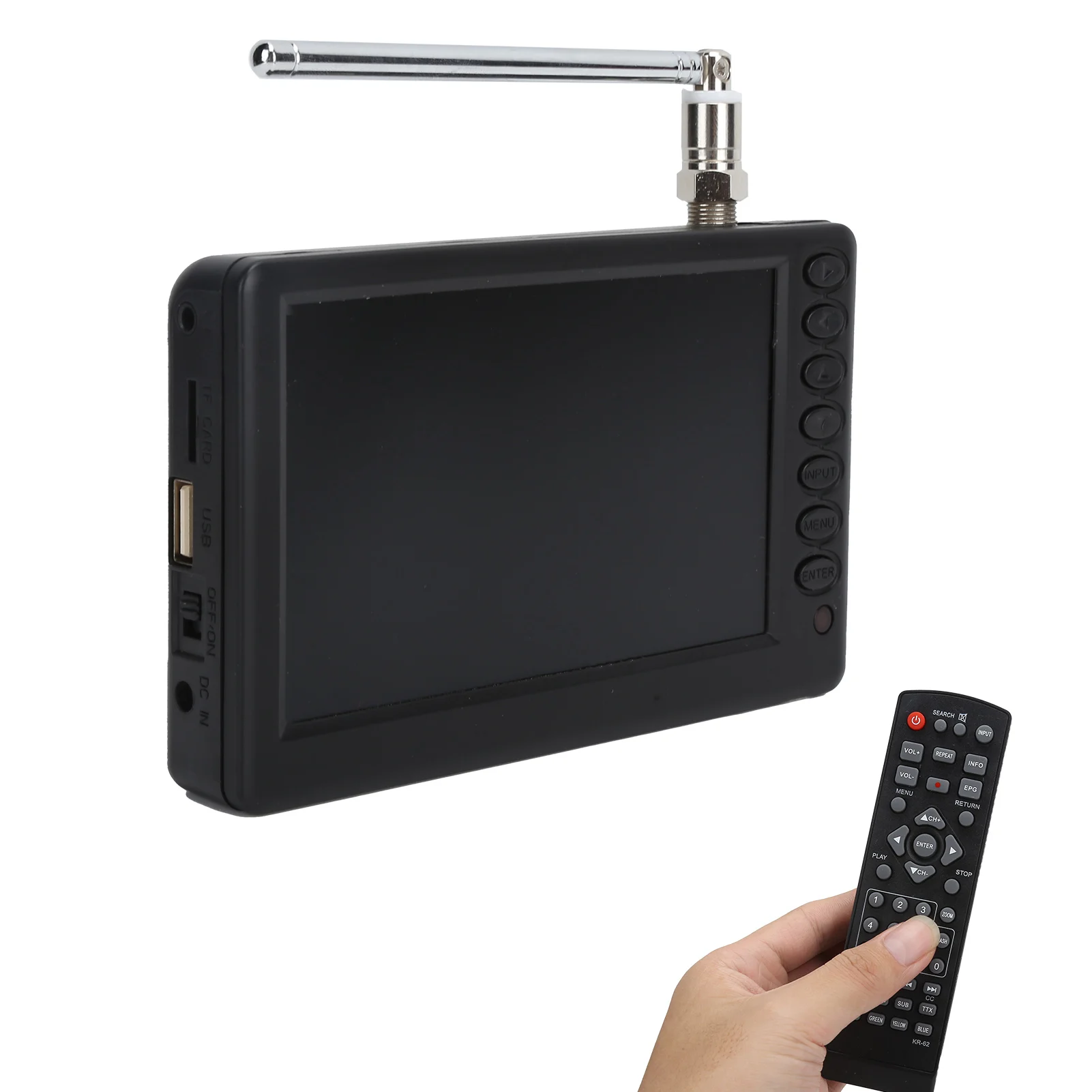 LEADSTAR D5 DT2 Portable TV 5 Inch Pocket Digital TV Portable FM ATV Bracket High-Resolution Mini EU 110-220V portable tv