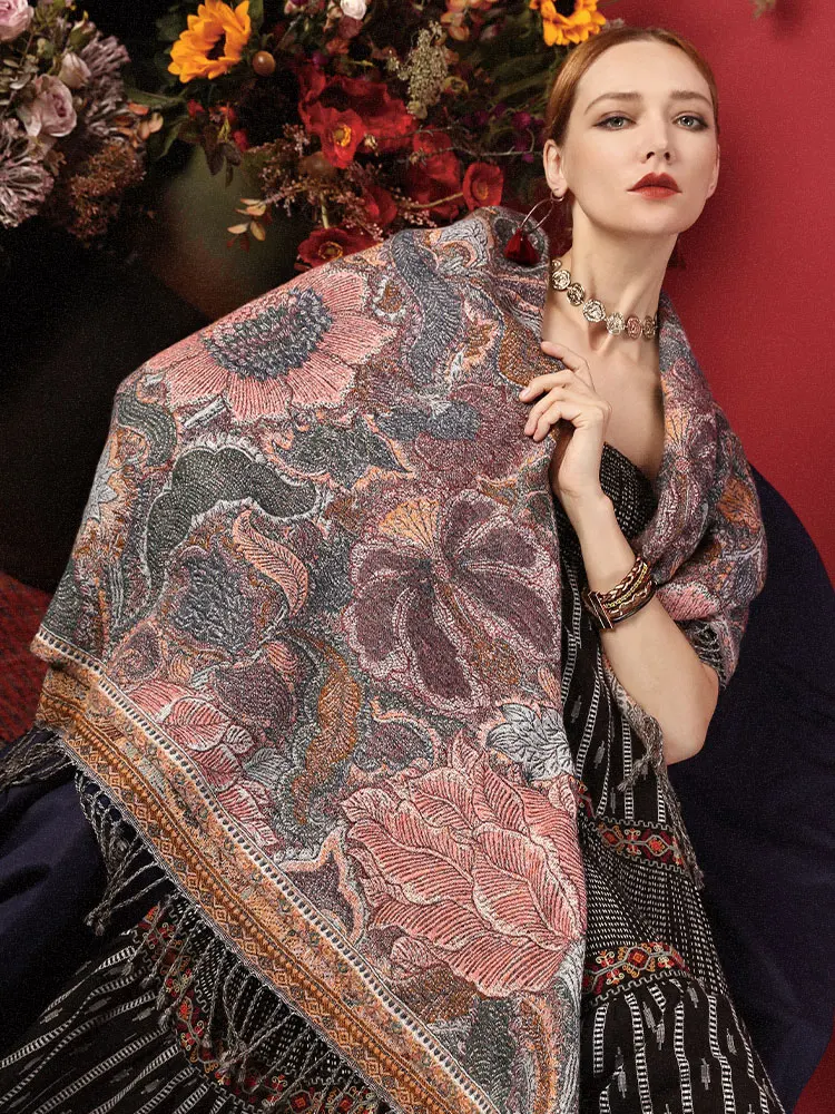 Bufanda de lana hervida cuadrada grande para mujer francesa, manta gruesa chal cálido, 145 535g - AliExpress Accesorios la ropa