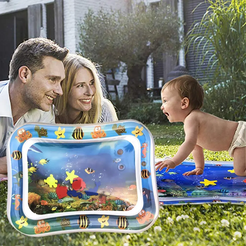 Детский коврик для игры в воду, надувной детский коврик для игр с животиком для малышей, забавная подвижная игра в центре, герметичная Прямая поставка