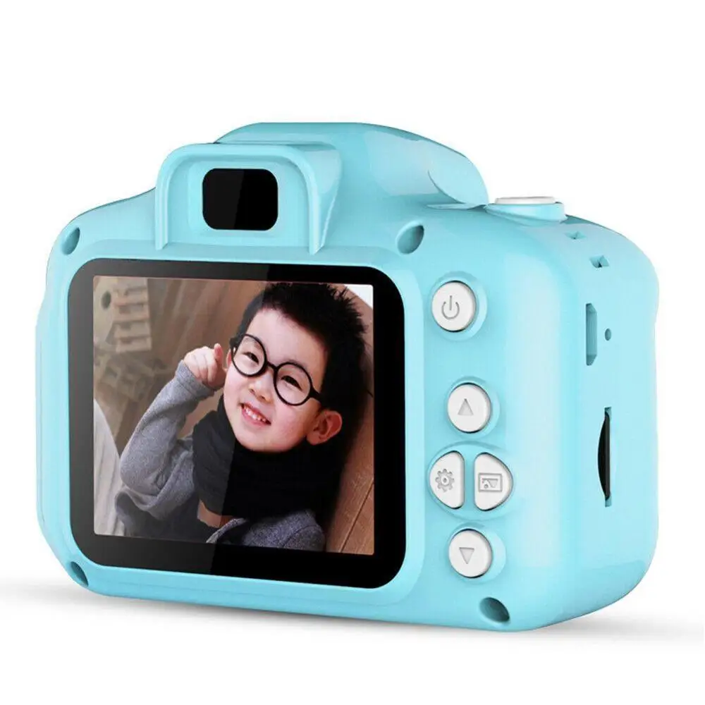 Детская мини-камера, детские развивающие игрушки для детей, подарок на день рождения, цифровая камера 1080 P, проекционная видеокамера - Цвет: Синий