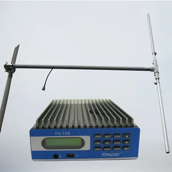 

FMUSER FU-15B 10W 15watts fm radio broadca fm transmitter PC Control DP100 dipole antenna a set