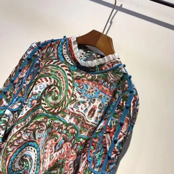 AH12393, модные женские блузки и рубашки,, Подиумные, Роскошные, известный бренд, Европейский дизайн, вечерние, стильная женская одежда