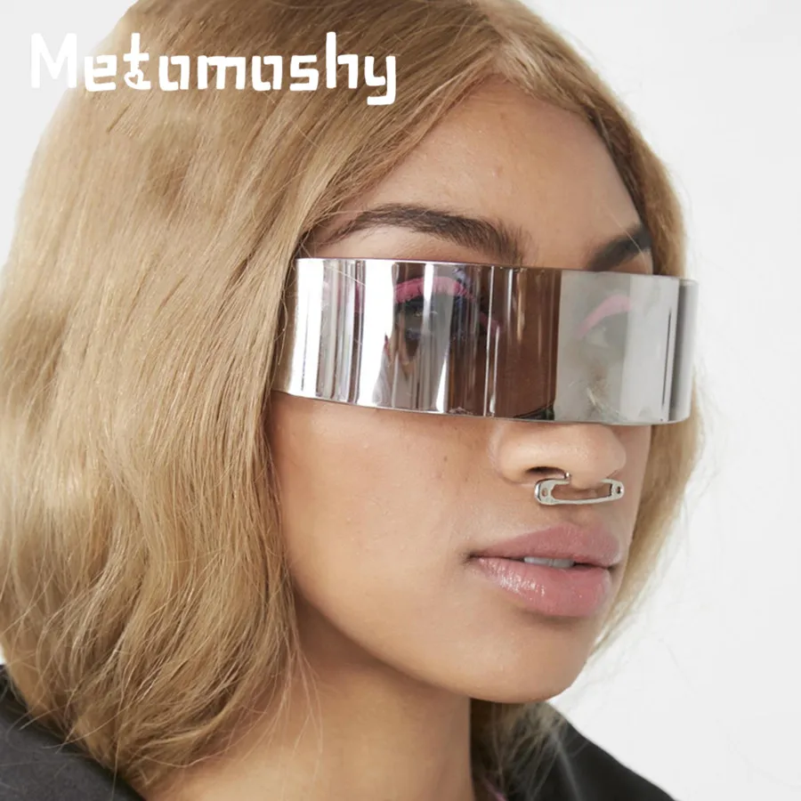 

2019 Fashion Unique Mirror Sunglasses Women Men Brand Designer Cool Sunglass Mask Funny Glasses Halloween Party Eyewear UV400