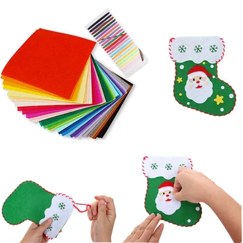 

40Colors Soft Felt Non Woven Fabric Sheet Material Pack with 21Colors Thread DIY Patchwork Sewing Scrapbook Handmade Craft Toy