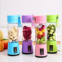 Licuadora de jugo portátil de 380ml taza exprimidora USB mezcladora multifunción de frutas máquina mezcladora de seis hojas batidos de comida para bebés