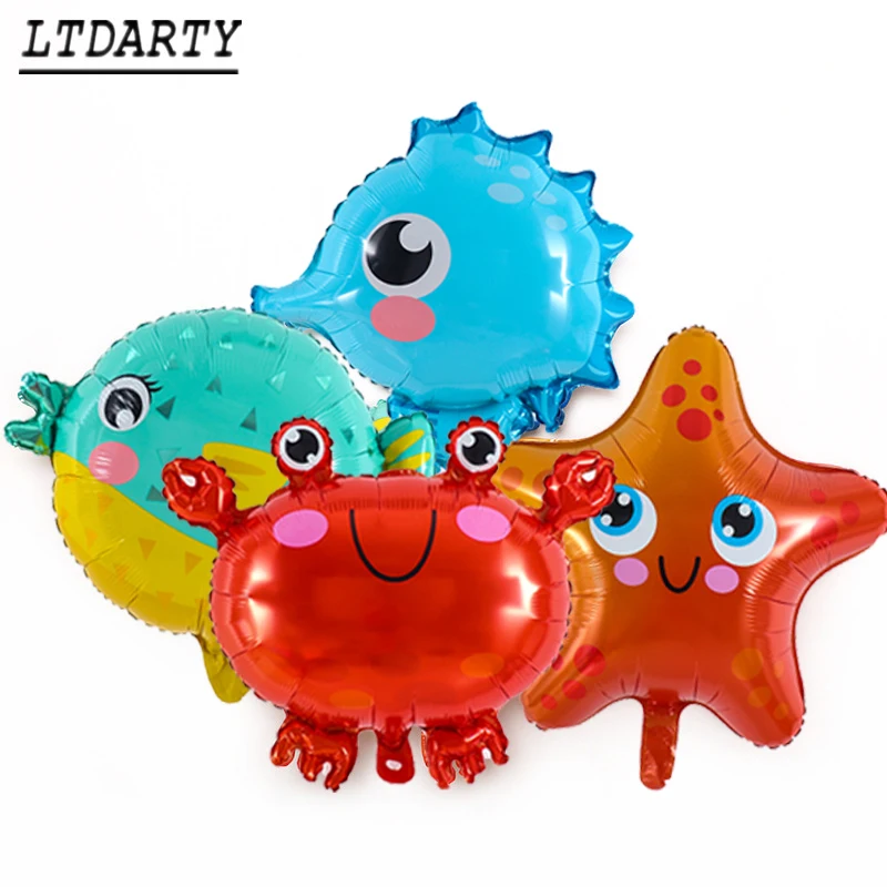 Cute Fish Sea Animal Balloons Starfish horse Crab Dolphin Air Balloon Theme Birthday Party Decorations Supplies | Дом и сад