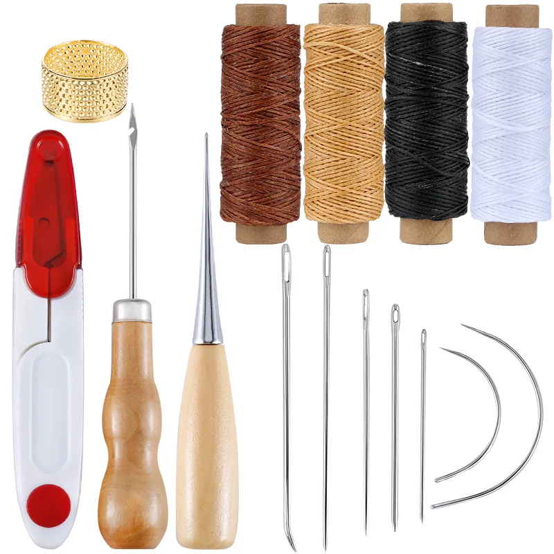 Professional Leather Craft Tools Kit Hand Sewing Stitching Punch Carving Work Saddle Set Accessories DIY Tool Set leather tools,leather craft tool kit,leather craft tools