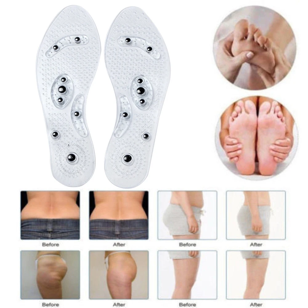 

Transparent PVC Magnetotherapy Insole Equipped with 8 Magnet Massage Inner Sole Magnetite Breathable Vibration-absorptive