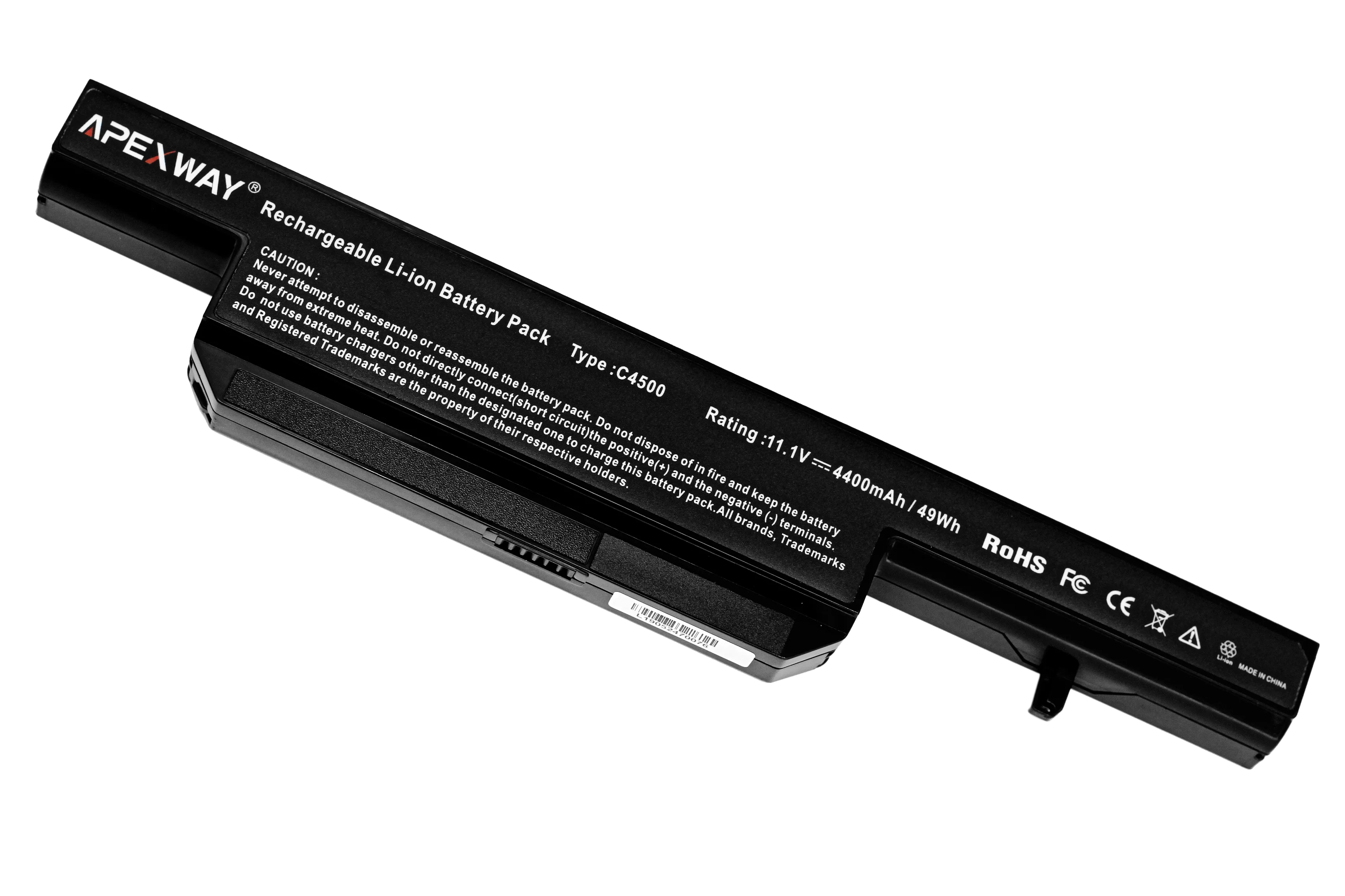 ApexWay Батарея для Clevo C4500BAT-6 C4500BAT 6 C4500BAT6 B4100M B4105 B5100M B5130M B7110 C4100 C4500 C4500Q C5100Q C5500Q