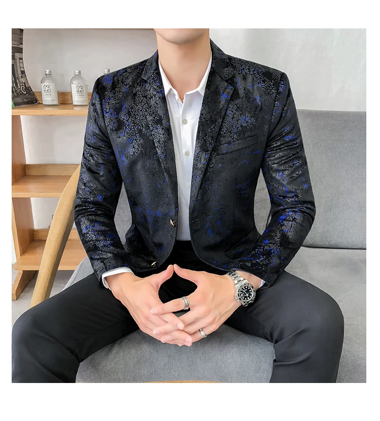 Модный Блейзер Mannen Voorjaar Nieuwe Heren Blazer Jasje приталенный Повседневный блейзер для ночного клуба