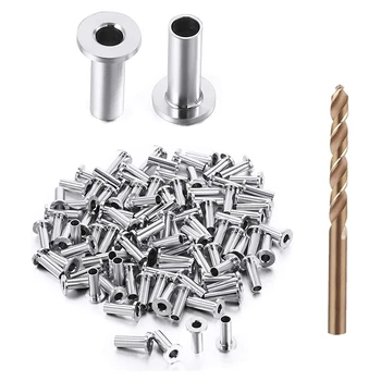 

110Pcs Protector Sleeves for 1/8 Inch Deck Cable Railing Wood Post Protector with Drill Bit DIY Balustrade