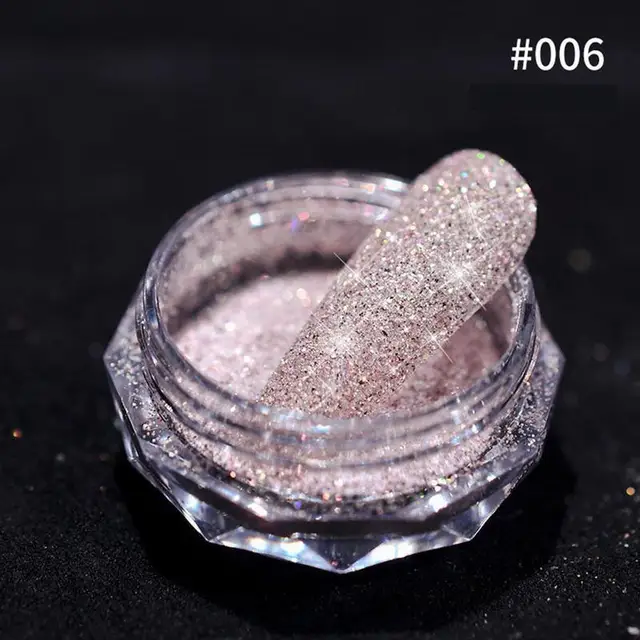 8 Colors Nail Crystal Diamond Powder Rainbow Color Glitter Shiny Pigment Holographic Glass Micro Drill Nails Art Decoration F