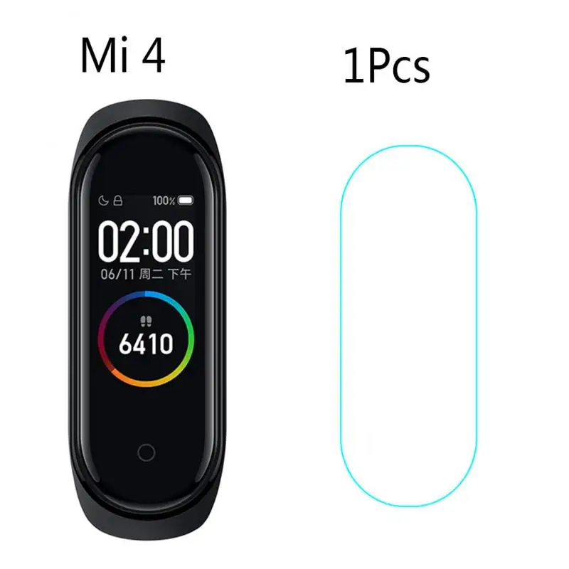 1/2/3/4/5 шт. Защита экрана для Xiaomi Mi Band 2/3/4 закаленная Гидрогелевая пленка умных