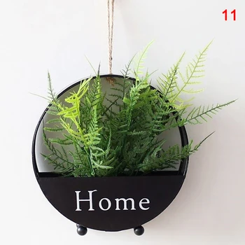 

Wall Wrought Iron Decoration Wall Hanging Simulation Flower Ornaments Home Pot Decoration _WK