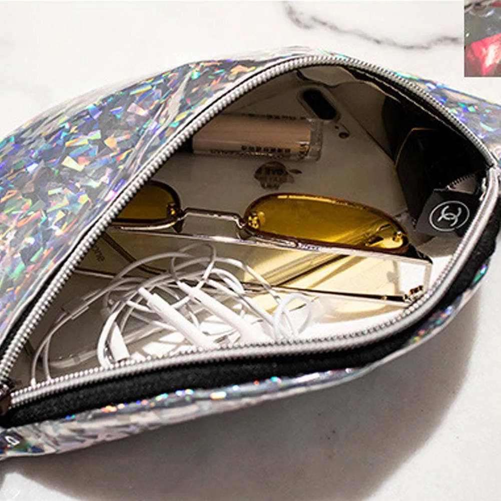 Litthing Women Pack Steam Punk Leg Bag Reflective Laser Shoulder Bag Women's Belt Waist Bag Pochete Women Waist Pack New