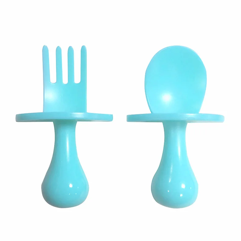 

Baby Silicone Fork Spoon Set Safety Infant Feeding Dinnerware Kids Boys Girls 6 Colors Training Flatware Spoons Dishes Tableware