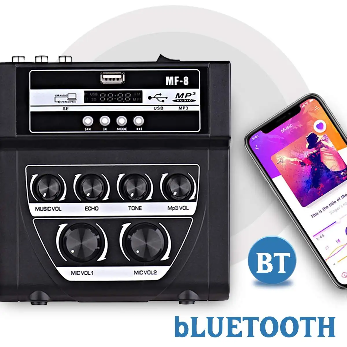 KINCO мини портативный аудио микшер музыка смешивание DJ консоль с Bluetooth u-диск для семьи KTV номера