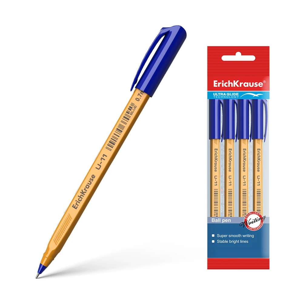 Ballpoint Pen Erichkrause® U-11 Yellow, Ultra Glide Technology, Ink ...