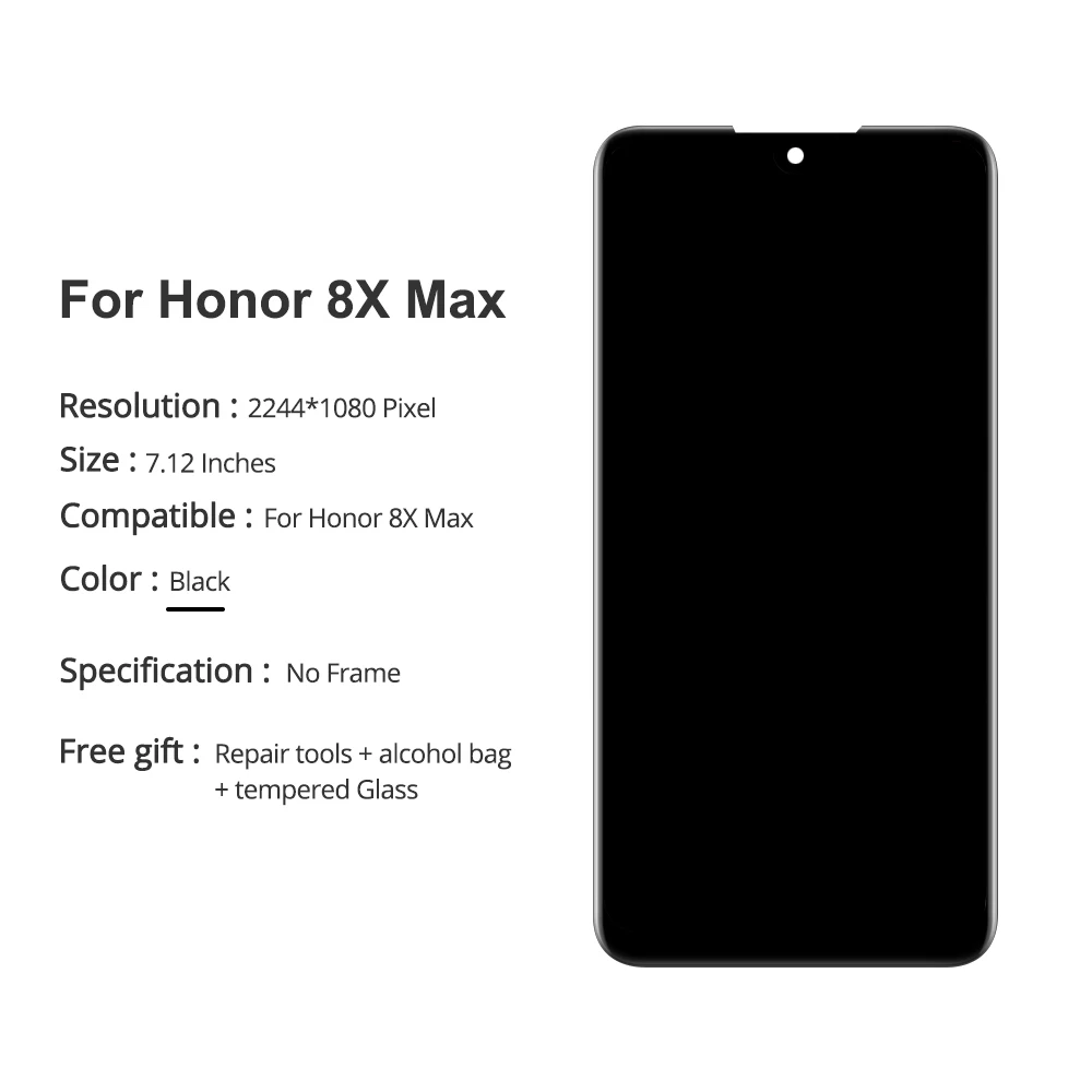 ЖК экран и дигитайзер в сборе для Huawei Honor 8X Max 7 12 дюйма черный|Экраны мобильных