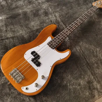 

hot selling high quality 4 Strings Electric Bass Guitar with Chrom Hardware in brown color,free shipping . Can Change Color