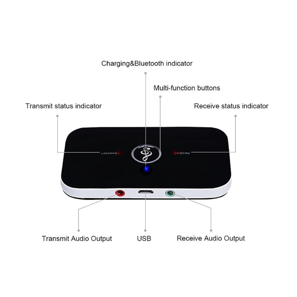 Upgrade B6 Wireless Bluetooth 5 0 Audio Adapter Transmitter Receiver 3 5mm 3 5 AUX Music Receiver Sender For PC TV Headphone Car