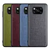 Fashion fabric case for Poco X3 NFC F2 Pro X2 K30 ultra Redmi Note 9 pro 9S 9A 9C Soft TPU Hard PC PU leather skin 3in1 material ► Photo 1/6