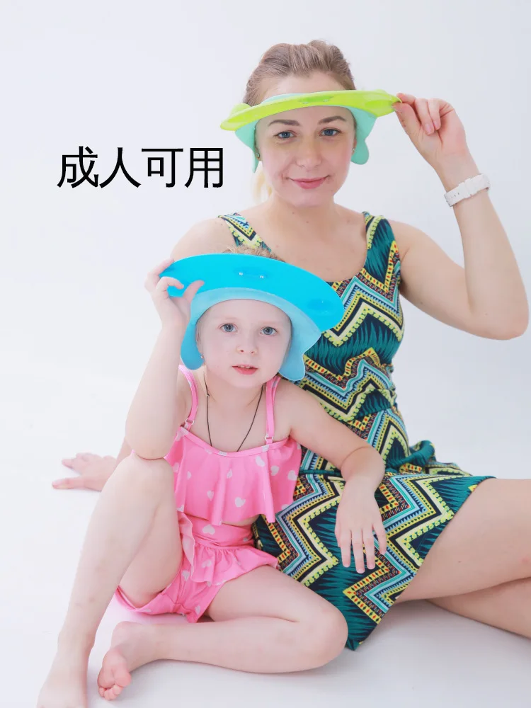 

Children Shower Cap Silica Gel Earmuff Baby Bath Cap Infant Kids Adults with Waterproof Shower Cap Shampoo Useful Product