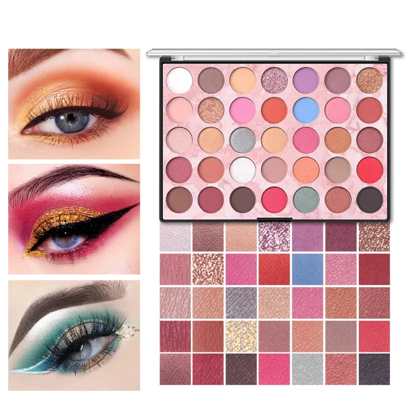 

Matte Eyeshadow Power Palette Glitter Highlighter Shimmer Make up Pigment Eye Shadow Pallete 35 Color Hot