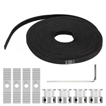 

3D Printer Accessories 5mx6mm Black Rubber Timing Belt Synchronous Wheel Kit for Prusa / MendelMax Synchronous Wheel