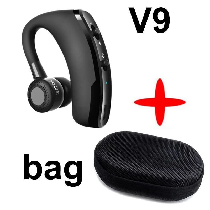 V10 бизнес Bluetooth наушники Быстрая зарядка драйвер Handsfree наушники с микрофоном Голосовая команда Шумоподавление для всех телефонов - Цвет: no voice command
