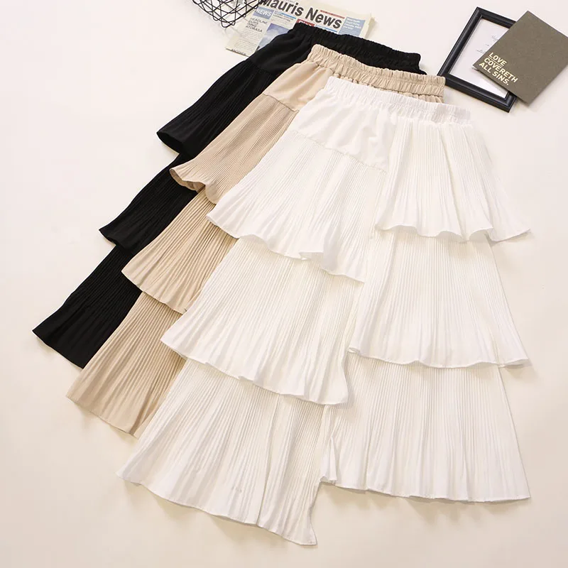 Women Skirts 2020 Spring  Autumn Sweet High Waist Wild Slim Fashion Women Long Skirt Plus Size Skirts Womens Preppy Style