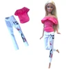 NK-conjunto Multicolor de moda para muñeca Barbie falda de rejilla vaquera, ropa informal de uso diario, accesorios para muñeca Barbie, JJ, 1 unidad ► Foto 2/6