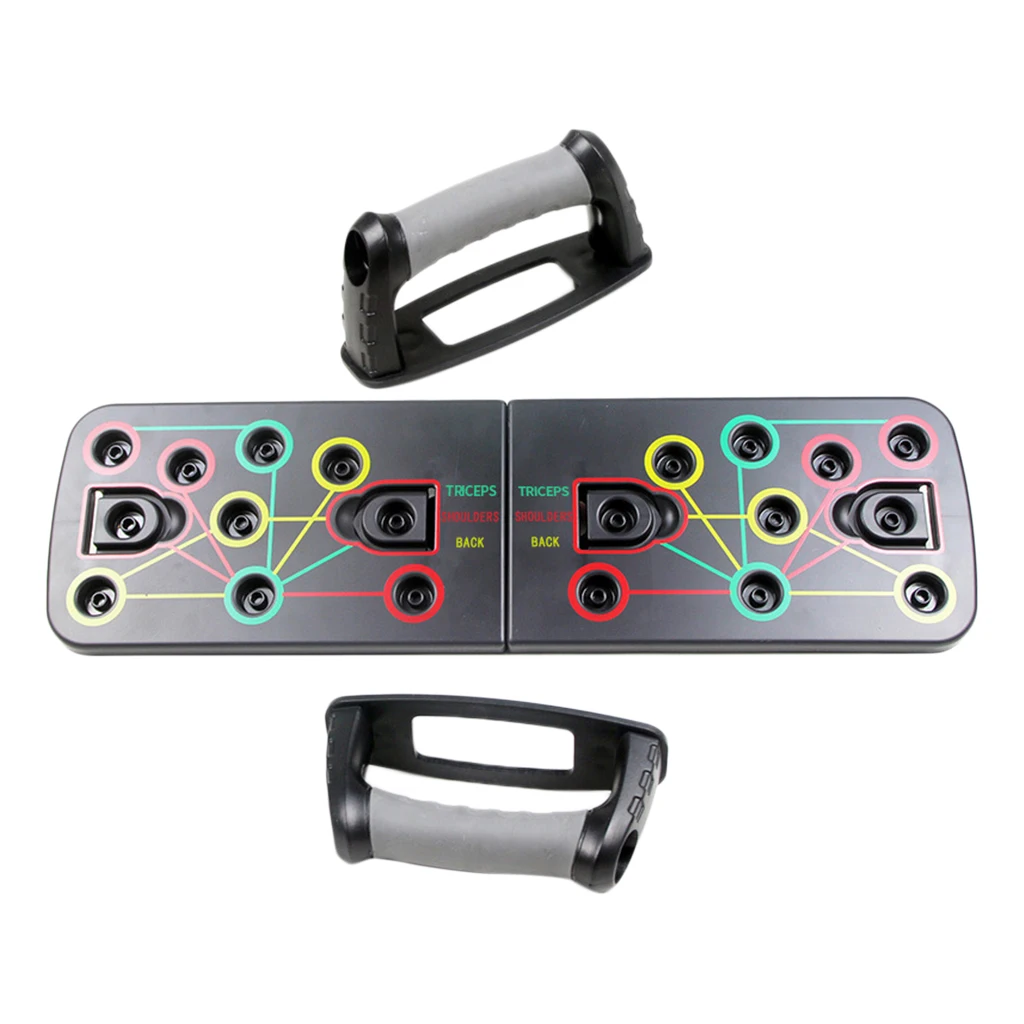 Foldable Push Up Board + Handles Fitness Workout Set for Men Women Indoor Home Gym Exercise Fitness Core Strength Training