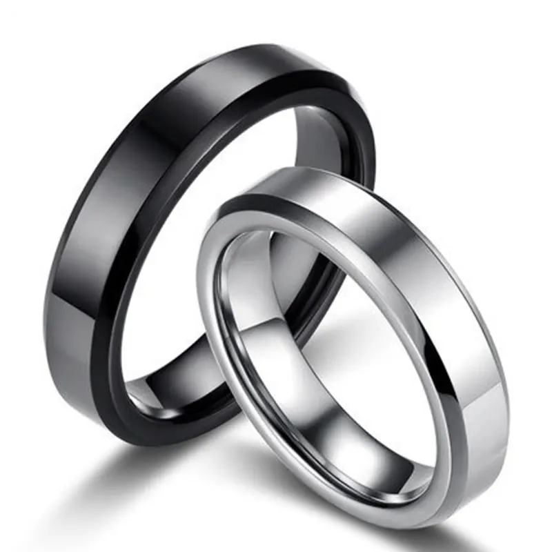 4mm 6mm 8mm Polish Silver Color Titanium Ring For Men and Women Couple Ring finger rings fashion rings fashion ring couple rings metal rings titanium steel rings