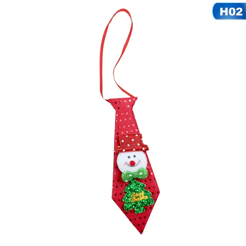 Светодиодный новогодний галстук, светящийся Блестящий Санта-Клаус, медведь, снеговик, лось, галстук для детей, мультяшный галстук, украшение, Новогодний подарок - Цвет: 2